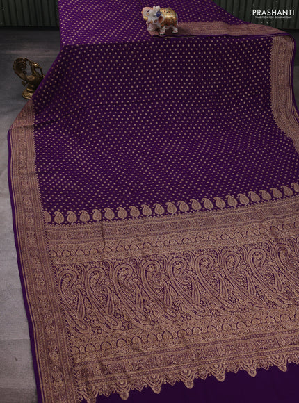 Violet Banarasi Georgette Saree