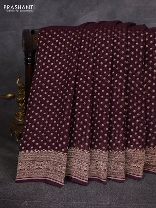 Wine Banarasi Georgette Saree