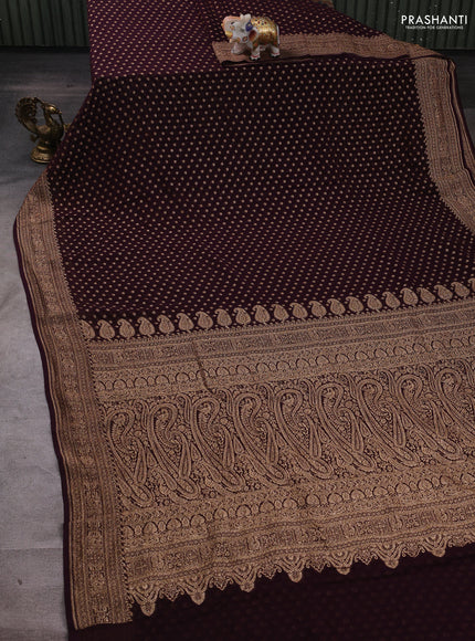 Wine Banarasi Georgette Saree