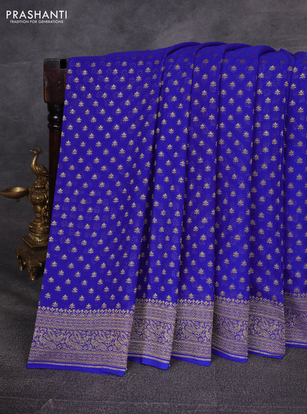 Blue Banarasi Georgette Saree