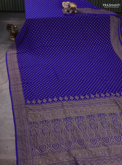Blue Banarasi Georgette Saree