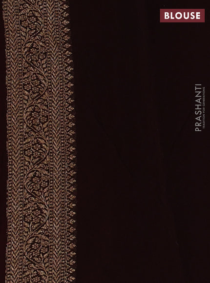Orange & Coffee Brown Banarasi Georgette Saree