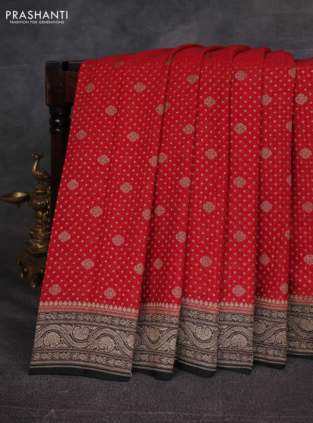 Red & Black Banarasi Georgette Saree