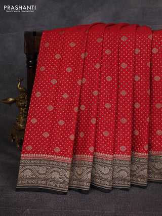 Red & Black Banarasi Georgette Saree