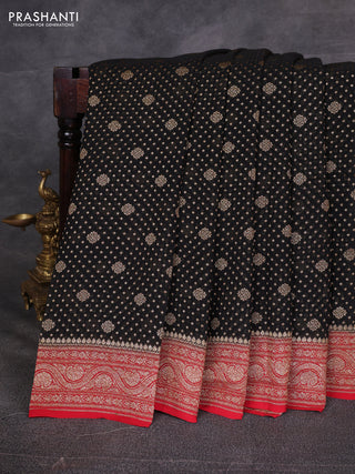 Black & Red Banarasi Georgette Saree