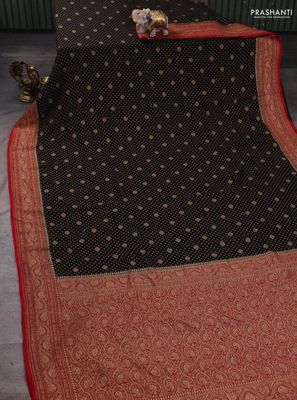 Black & Red Banarasi Georgette Saree