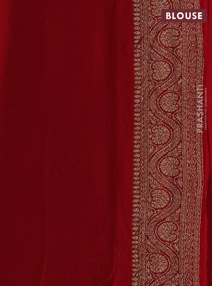Black & Red Banarasi Georgette Saree