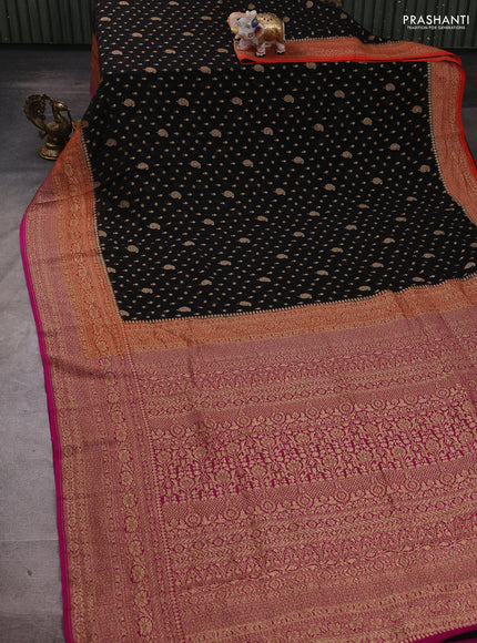 Black & Pink Banarasi Georgette Saree