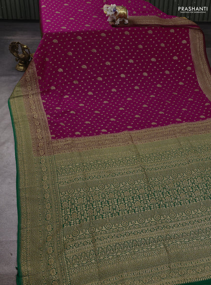 Pink & Green Banarasi Georgette Saree