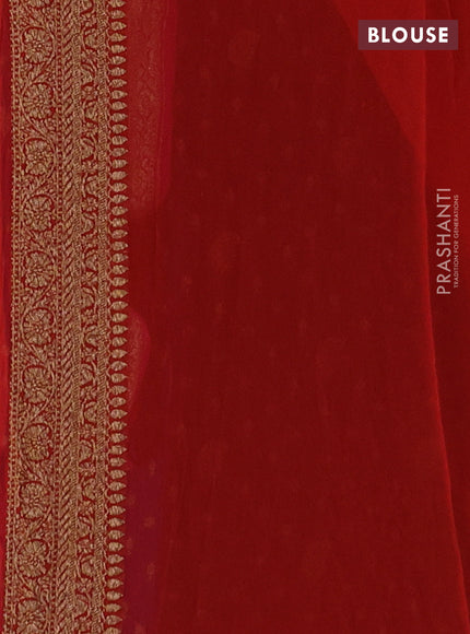 Blue & Orange Banarasi Georgette Saree