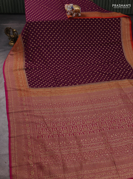 Purple & Pink Banarasi Georgette Saree