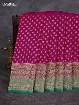 Pink & Green Banarasi Georgette Saree