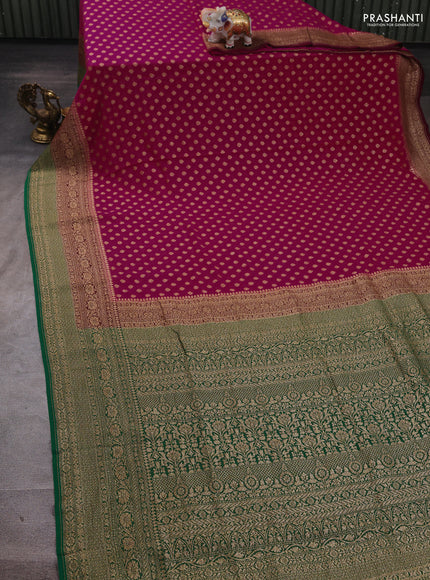 Pink & Green Banarasi Georgette Saree