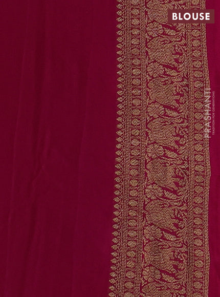 Purple & Magenta Pink Banarasi Georgette Saree
