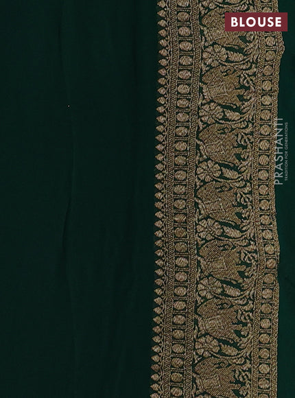 Pink & Green Banarasi Georgette Saree