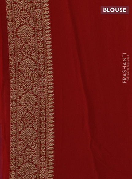 Blue & Orange Banarasi Georgette Saree