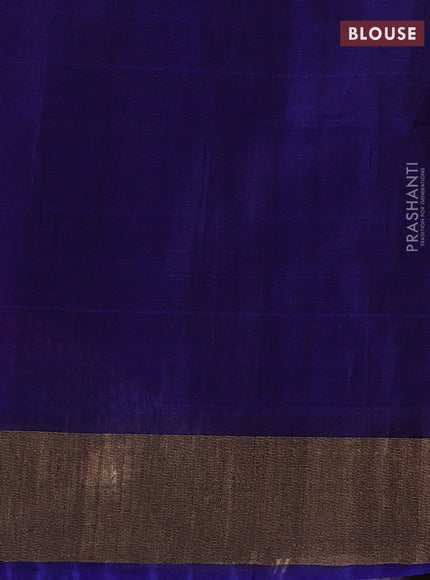 Pink & Blue Ikat Silk Cotton Saree