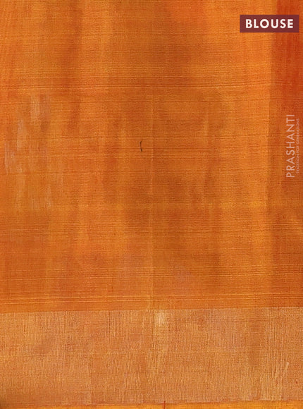 Green & Mustard Yellow Ikat Silk Cotton Saree