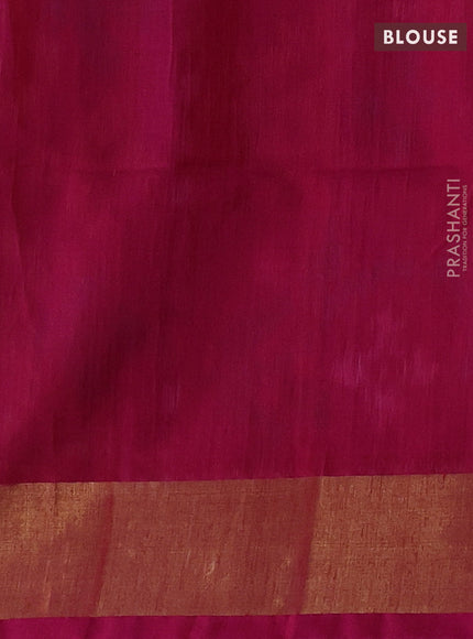 Green & Pink Ikat Silk Cotton Saree