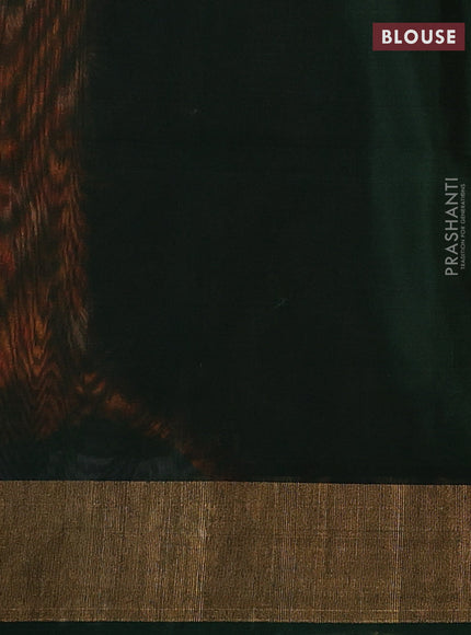 Orange & Green Ikat Silk Cotton Saree