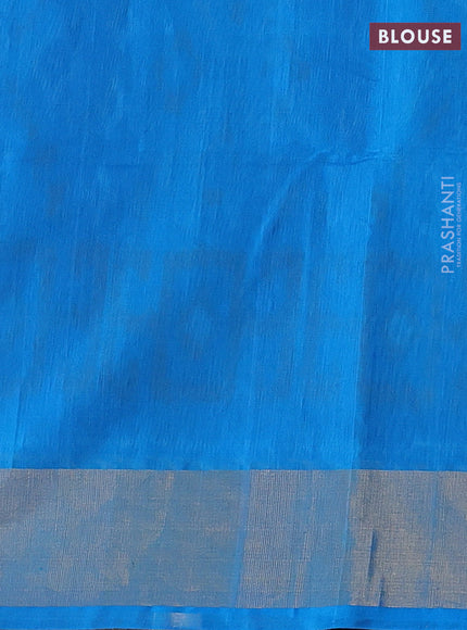 Black & Cs Blue Ikat Silk Cotton Saree