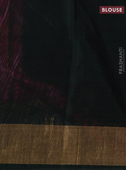 Pink & Green Ikat Silk Cotton Saree