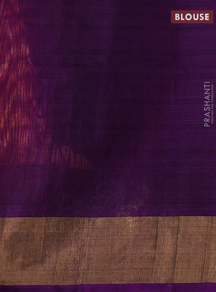 Peach & Purple Ikat Silk Cotton Saree