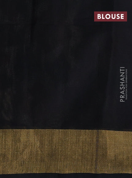Peach & Black Ikat Silk Cotton Saree