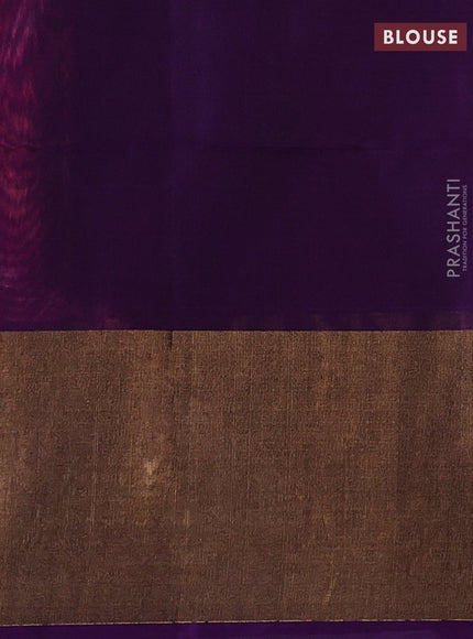 Pink & Purple Ikat Silk Cotton Saree