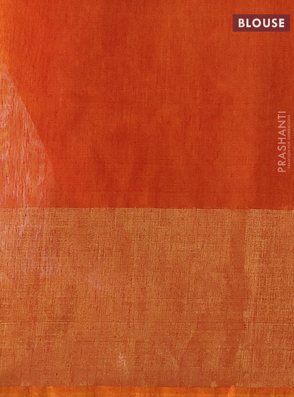 Off White & Mustard Yellow Ikat Silk Cotton Saree