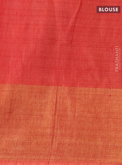 Maroon & Orange Ikat Silk Cotton Saree