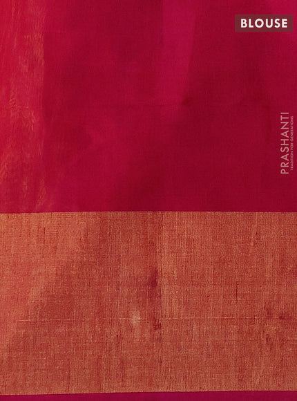 Yellow & Pink Ikat Silk Cotton Saree