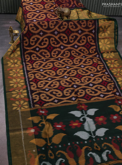Jamun & Green Ikat Silk Cotton Saree