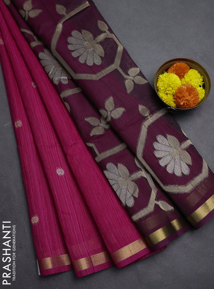 Pink & Wine Bhagalpuri Tussar Saree