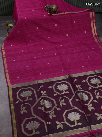 Pink & Wine Bhagalpuri Tussar Saree