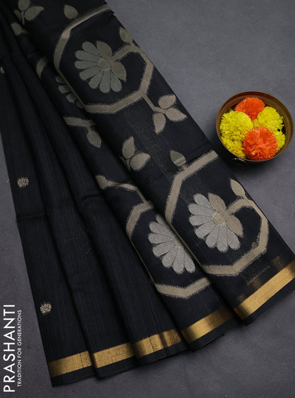 Black Bhagalpuri Tussar Saree