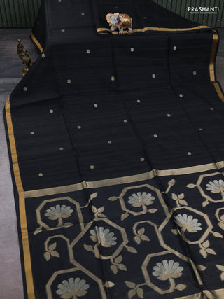 Black Bhagalpuri Tussar Saree