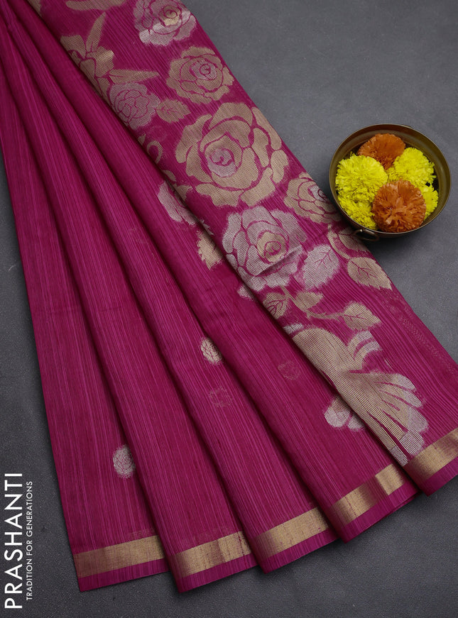 Pink Bhagalpuri Tussar Saree