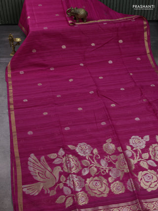 Pink Bhagalpuri Tussar Saree