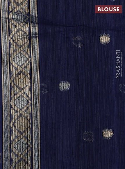 Navy Blue Bhagalpuri Tussar Saree