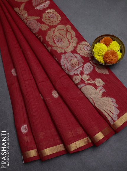 Red Bhagalpuri Tussar Saree