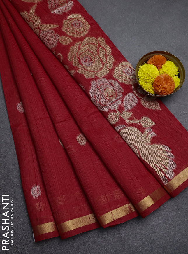 Red Bhagalpuri Tussar Saree