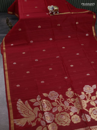 Red Bhagalpuri Tussar Saree