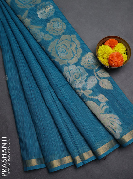 Blue Bhagalpuri Tussar Saree