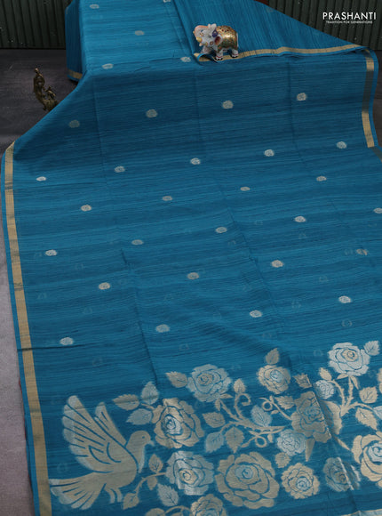 Blue Bhagalpuri Tussar Saree