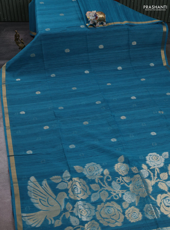 Blue Bhagalpuri Tussar Saree