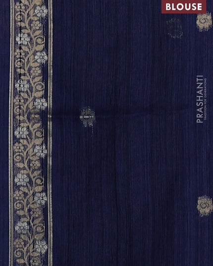 Navy Blue Bhagalpuri Tussar Saree
