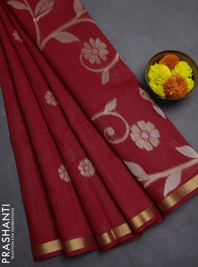 Red Bhagalpuri Tussar Saree