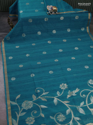 Blue Bhagalpuri Tussar Saree
