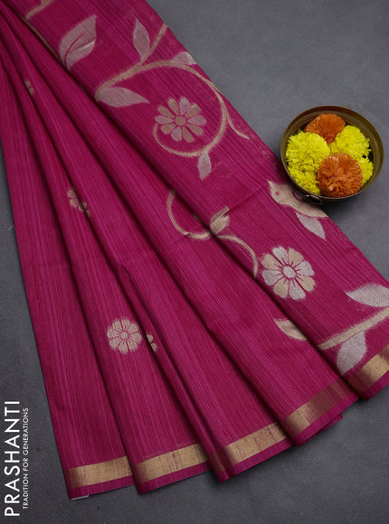 Pink Bhagalpuri Tussar Saree